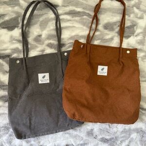 Gray and Brown Tote Bags